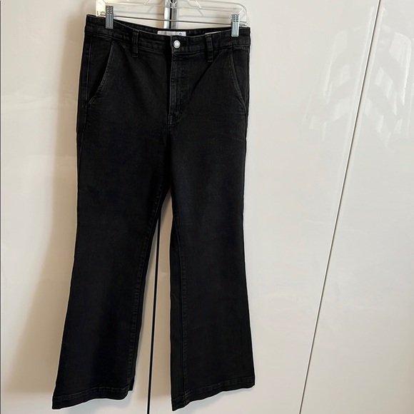 SAM EDELMAN Bay Flare Trouser Denim Jeans Dark Black, Size 29 - Picture 6 of 12